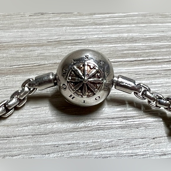 Vintage Designer Thomas Sabo Sterling Silver Pink Quartz Karma Bead Bracelet, 7" - Picture 3 of 9